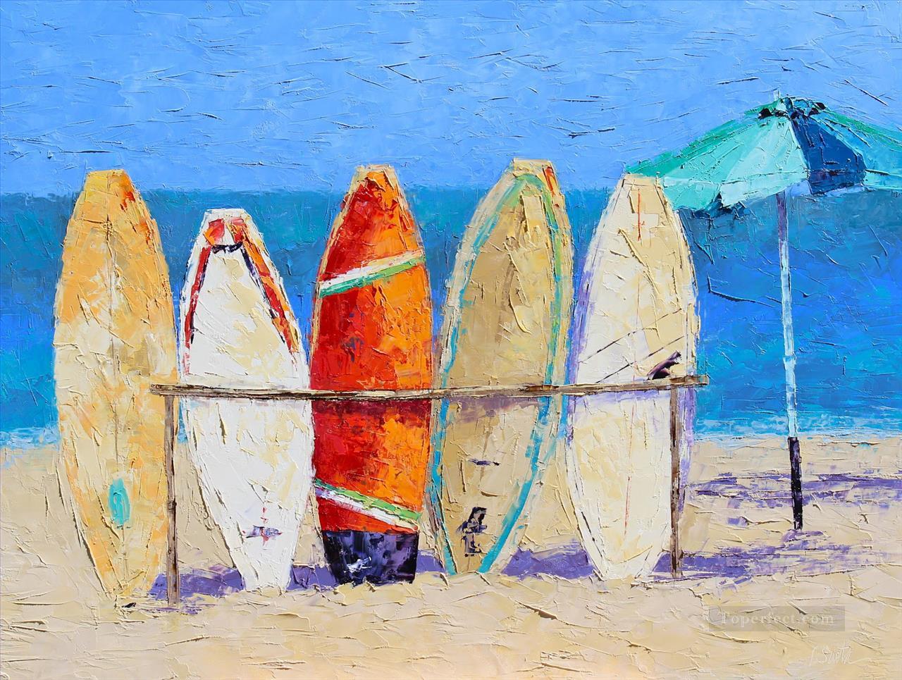 junks at beach Oil Paintings